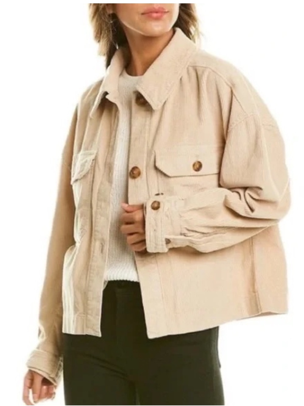 7 For All Mankind Corduroy Jacket Beige L